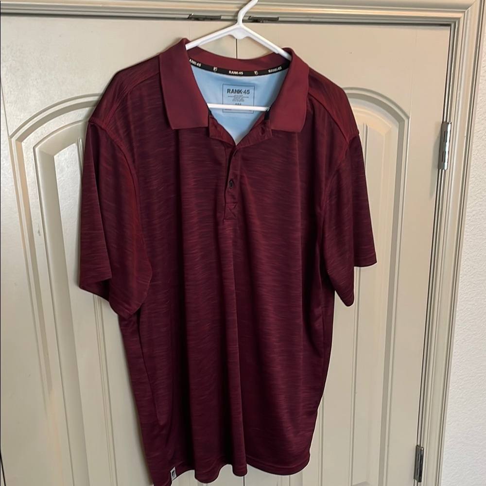 Red Polo Shirt with Short Sleeves and Collared Neckline